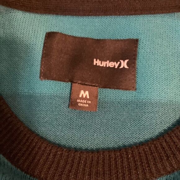 🎉2X HOST PICK🎉 HURLEY MENS ROUND NECK LONG SLEEVE STRIPED SWEATER SIZE MEDIUM - Picture 3 of 6